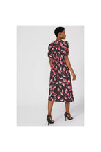 Load image into Gallery viewer, Womens/Ladies Leaf Print Pleated Puffed Midi Dress