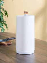 Load image into Gallery viewer, Grove Free Standing Paper Towel Holder with Weighted Base and Padded Base, White