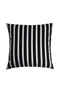 Riva Home Zanzibar Striped Square Feather Filled Cushion (Black/White) (19.6 x 19.6in)