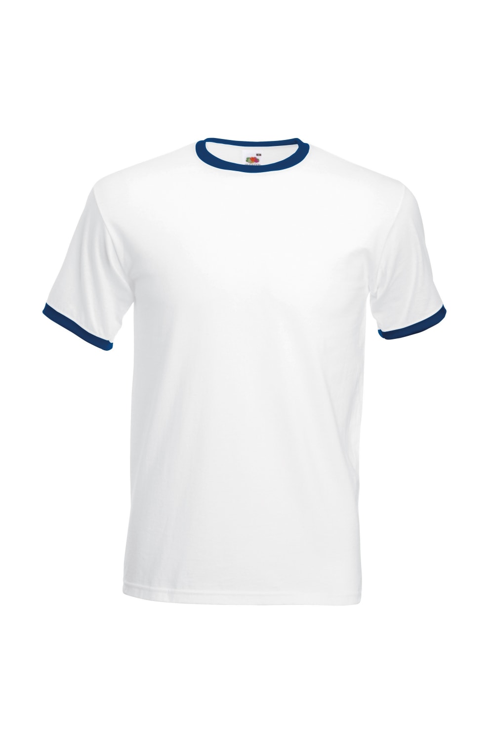 Fruit Of The Loom Mens Ringer Short Sleeve T-Shirt (White/Navy)