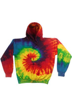 Load image into Gallery viewer, Unisex Rainbow Tie Dye Pullover Hoodie - Rainbow