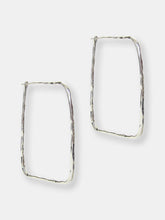 Load image into Gallery viewer, Silver Wire Rectangular Hoop Earring