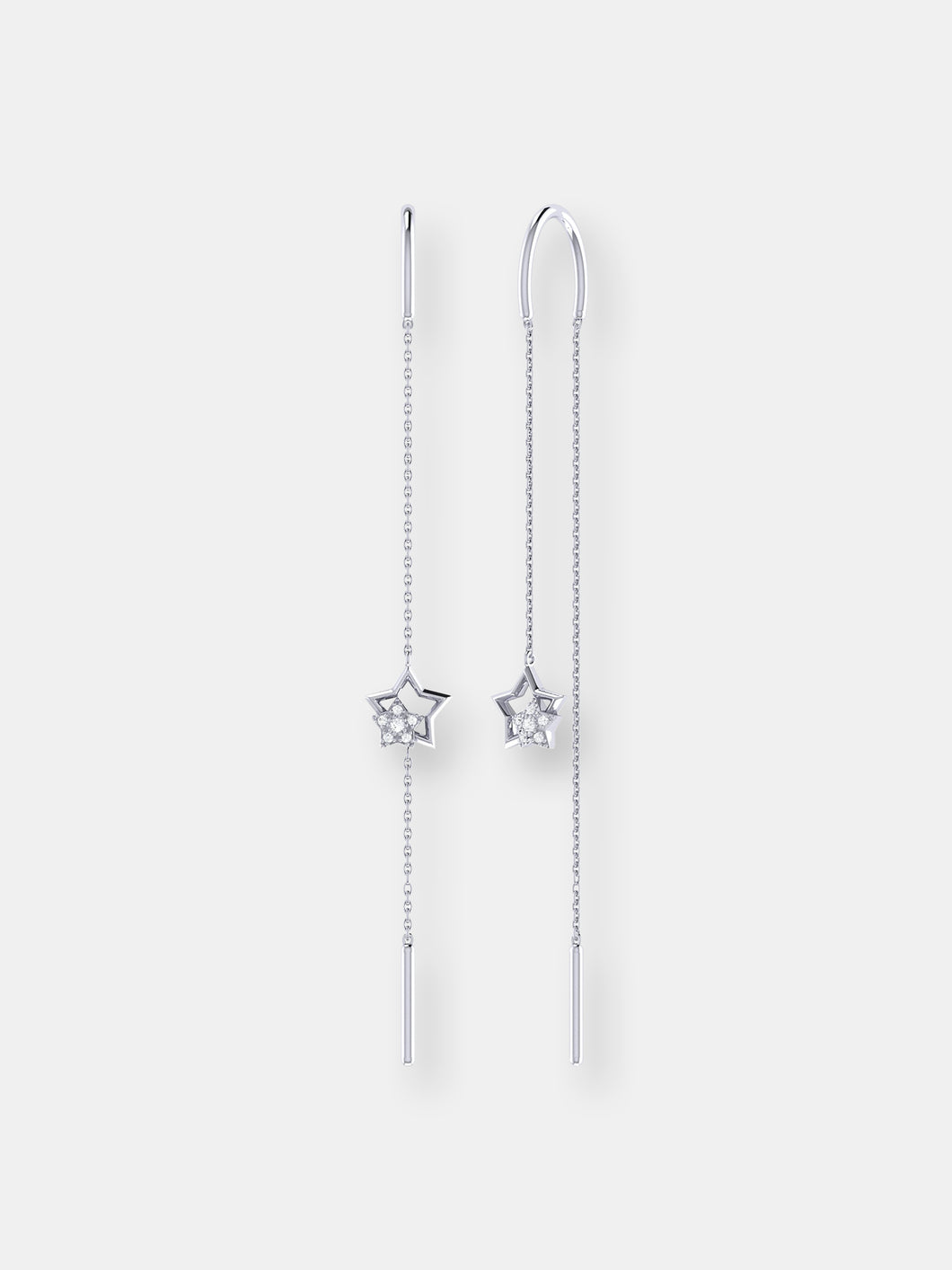 Starkissed Duo Tack-In Diamond Earrings In Sterling Silver