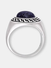 Load image into Gallery viewer, Dark Blue Sodalite Stone Signet Ring in Black Rhodium Plated Sterling Silver
