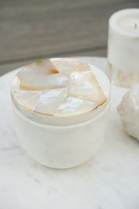 White Mother Of Pearl Lemongrass Candle