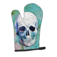 Load image into Gallery viewer, Day of the Dead Teal Skull Oven Mitt