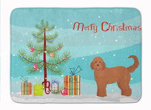 Load image into Gallery viewer, 19 in x 27 in Tan Goldendoodle Christmas Tree Machine Washable Memory Foam Mat