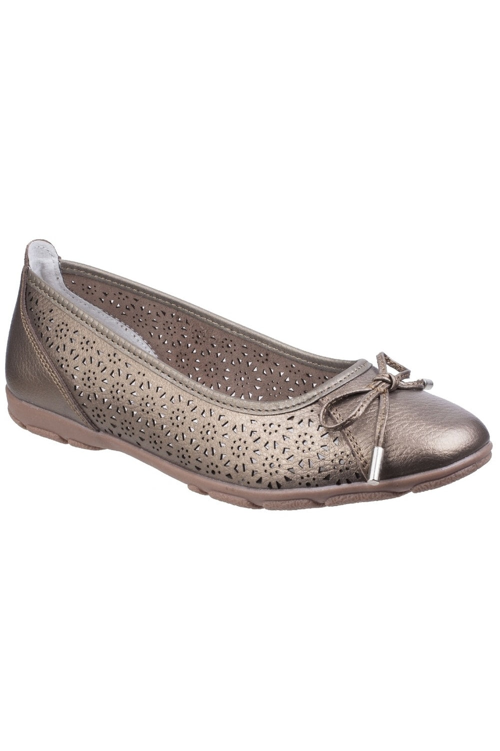 Fleet & Foster Womens/Ladies Lagune Leather Flat Ballerina Shoes (Gold)