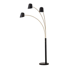 Load image into Gallery viewer, Nova of California Culver 86&quot; 3 Light Arc Lamp in Matte Black &amp; Weathered Brass with Dimmer Switch