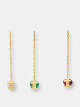 Load image into Gallery viewer, &quot;Claw&quot; 14K Gold Threader Earrings With Rubies, Emeralds Or Pearls