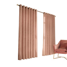 Load image into Gallery viewer, Furn Himalaya Jacquard Design Eyelet Curtains (Pair) (Blush Pink) (90x72in)