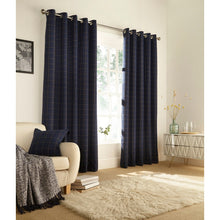Load image into Gallery viewer, Furn Ellis Ringtop Eyelet Curtains (Navy) (66 x 90 in)