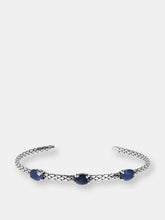 Load image into Gallery viewer, Bangle With Black Spinel And Mermaid Texture - Indian Sapphire