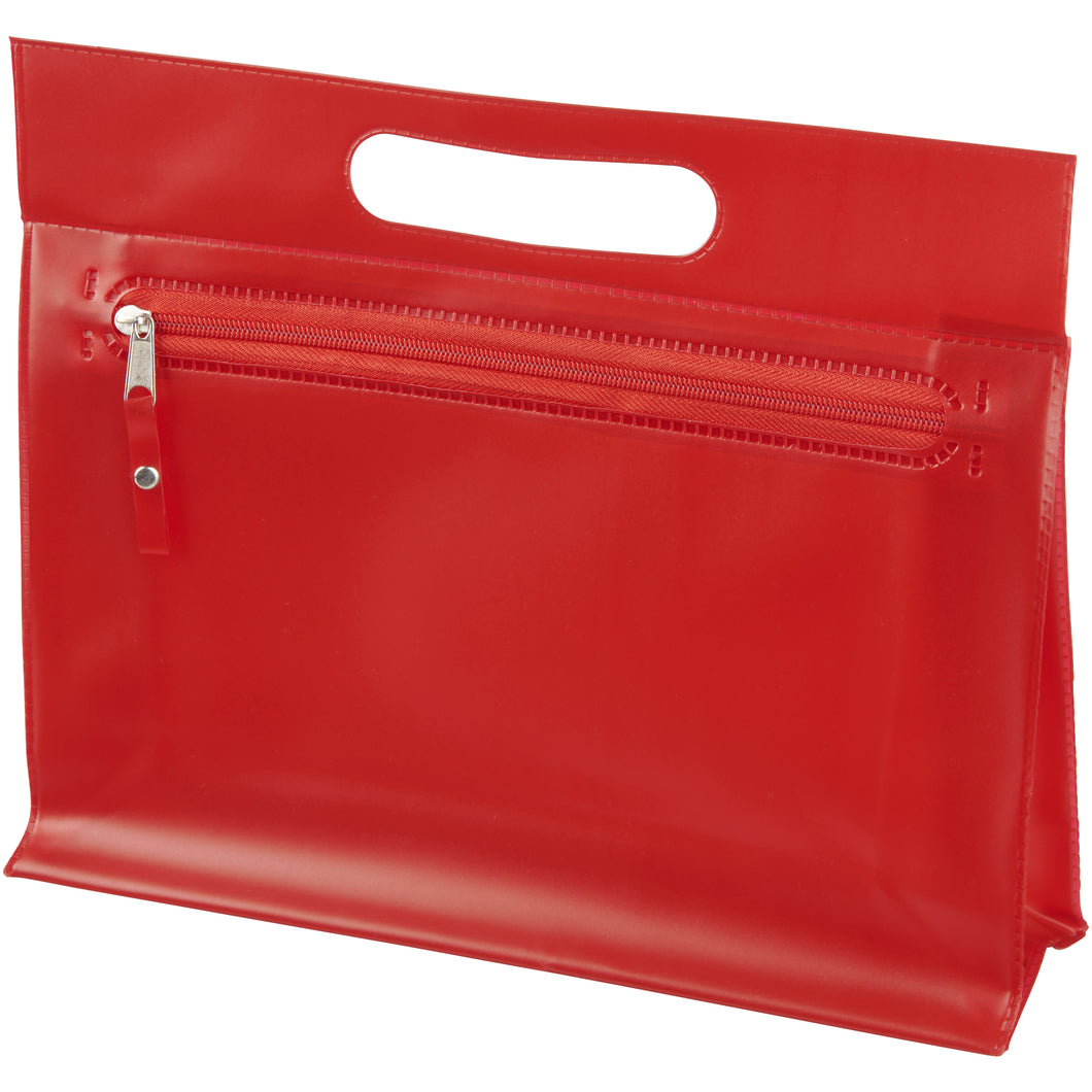 Paulo Transparent PVC Toiletry Bag - Red