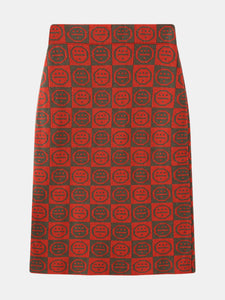 Icon Knit Skirt - Green/ Red