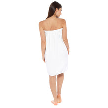 Load image into Gallery viewer, Womens/Ladies Towelling Shower Wrap (White) (M/L)