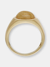 Load image into Gallery viewer, Wood Jasper Iconic Stone Signet Ring in 14K Yellow Gold Plated Sterling Silver