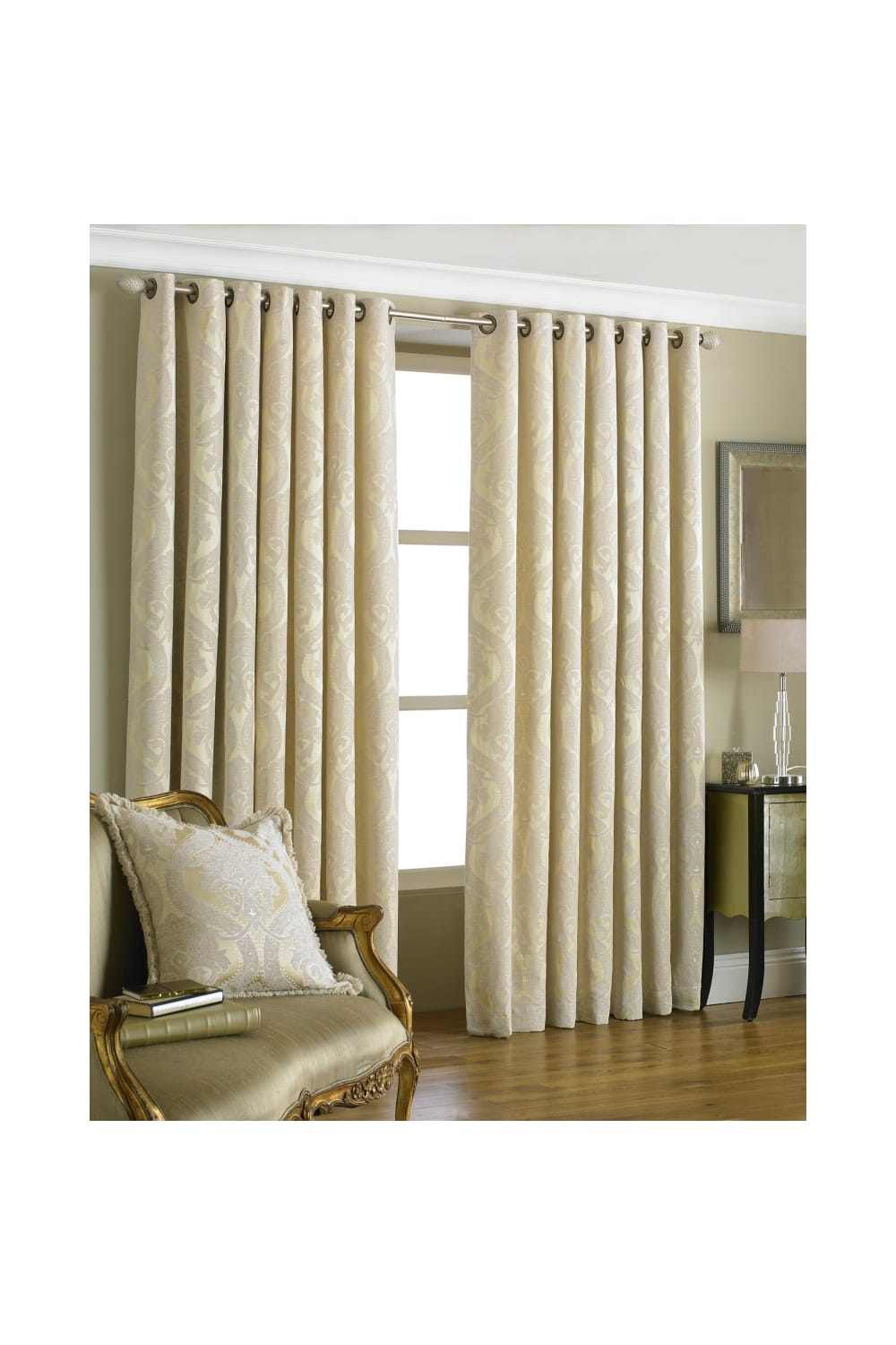 Riva Home Renaissance Ringtop Curtains (Cream) (66 x 72 inch)