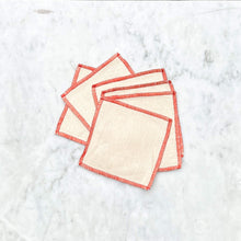 Load image into Gallery viewer, Linen Coasters, Set Of 6 - Ivory &amp; Rust