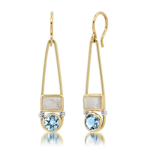 The "Candy Rush" 14K Gold Double Gem Linear Earring