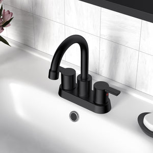 Alamo Surface Mounted 2 Handles Bathroom Faucet With Drain Kit Included