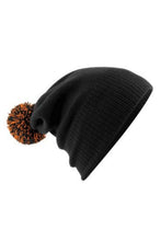 Load image into Gallery viewer, Adults Unisex Snowstar Beanie (Black/Orange)