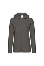 Load image into Gallery viewer, Fruit Of The Loom Ladies Fitted Hooded Sweatshirt (Light Graphite)