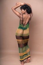 Load image into Gallery viewer, Marley Mesh Dress - One Love Green/Black/Gold