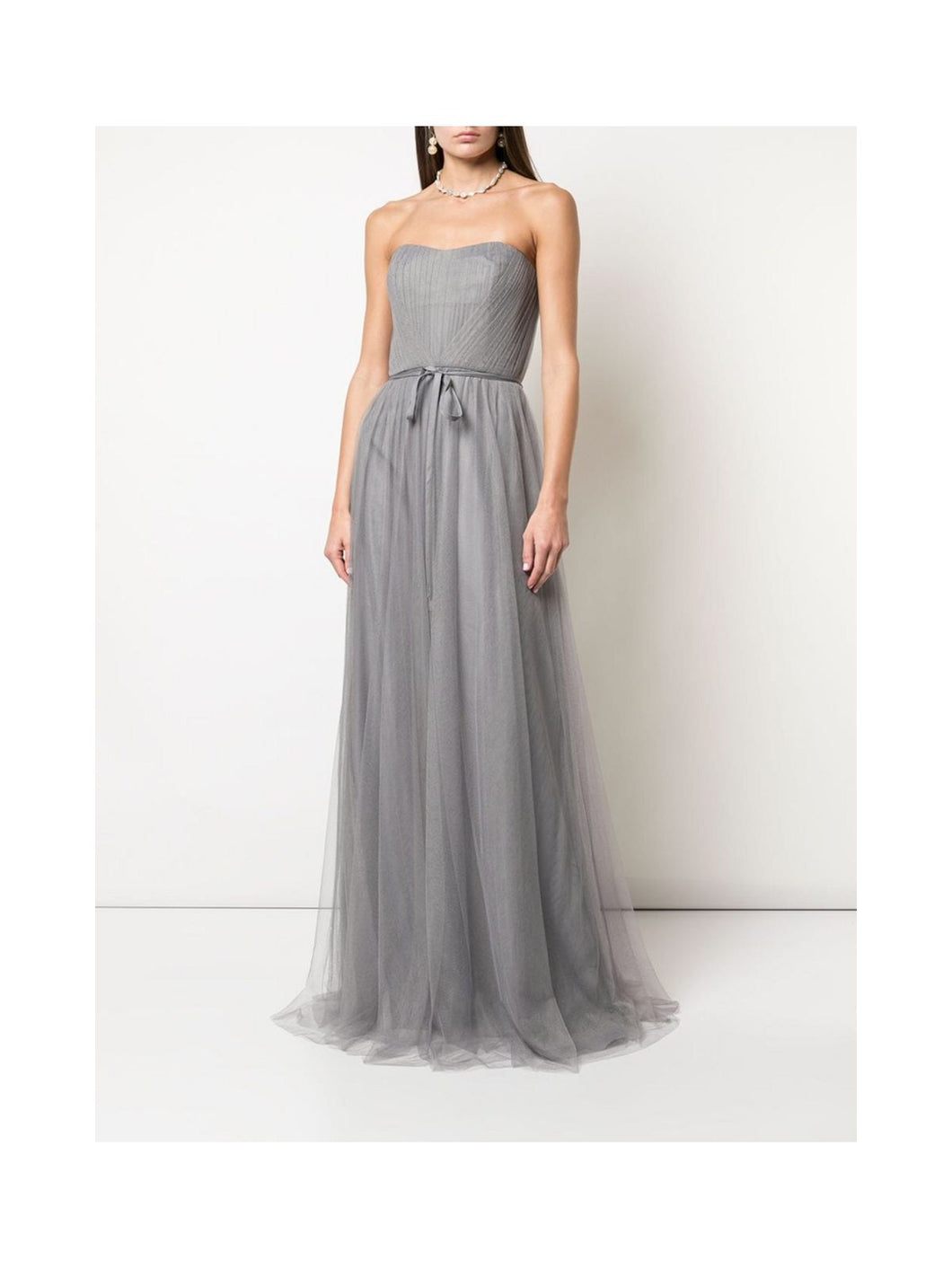 Strapless Tulle Draped Gown