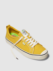 OCA Low Stripe Spice Yellow Canvas Contrast Thread Sneaker Women