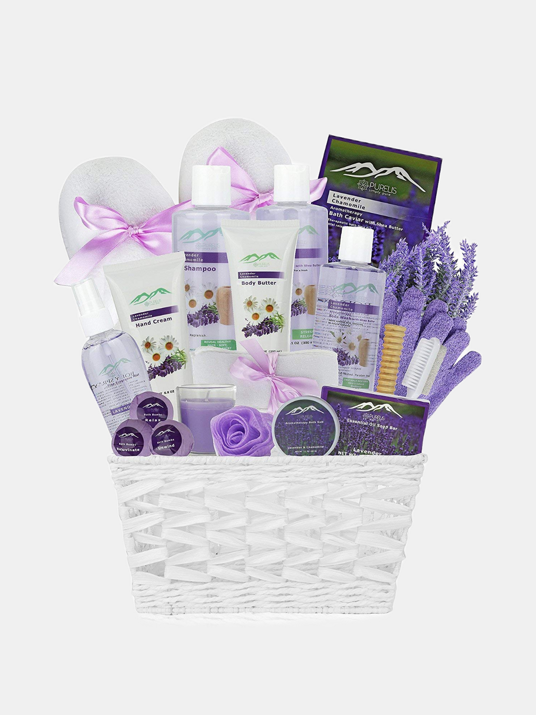Premium Deluxe Large Bath & Body Gift Basket Lavender and Chamomile