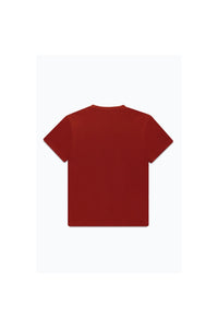 Childrens/Kids Monochrome Script T-Shirt - Burgundy