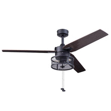 Load image into Gallery viewer, 52 Inch Matte Black LED Indoor Cage Ceiling Fan