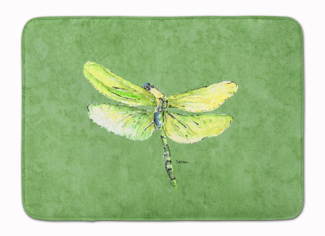 19 in x 27 in Dragonfly on Avacado Machine Washable Memory Foam Mat