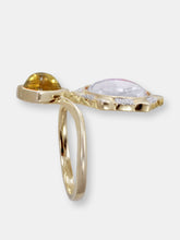 Load image into Gallery viewer, Girl on Fire Citrine &amp; Diamond Open Ring in 14K Yellow Gold Plated Sterling Silver