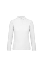 Load image into Gallery viewer, B&amp;C ID.001 Womens/Ladies Long Sleeve Polo (Snow)