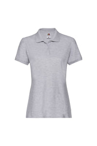 Fruit Of The Loom Ladies Lady-Fit Premium Short Sleeve Polo Shirt (Heather Grey)