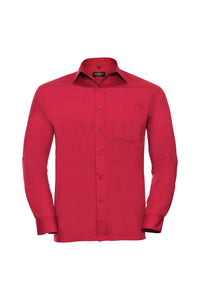 Russell Collection Mens Long Sleeve Easy Care Poplin Shirt