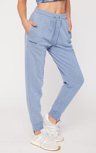 Load image into Gallery viewer, Pintuck French Terry Joggers - Indigo Heather Blue