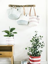 Load image into Gallery viewer, Mifuko - Medium Basket with White and Red Stripes