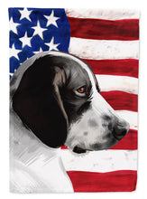 Load image into Gallery viewer, 11 x 15 1/2 in. Polyester Braque d&#39;Auvergne Dog American Flag Garden Flag 2-Sided 2-Ply