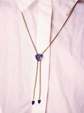 Load image into Gallery viewer, Luv Me Sodalite Adjustable Heart Necklace In 14K Yellow Gold Plated Sterling Silver