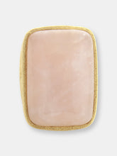 Load image into Gallery viewer, Rose Quartz Bold Rectangular Open Shank Cocktail Ring