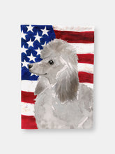 Load image into Gallery viewer, 28 x 40 in. Polyester Grey Standard Poodle Patriotic Flag Canvas House Size 2-Sided Heavyweight