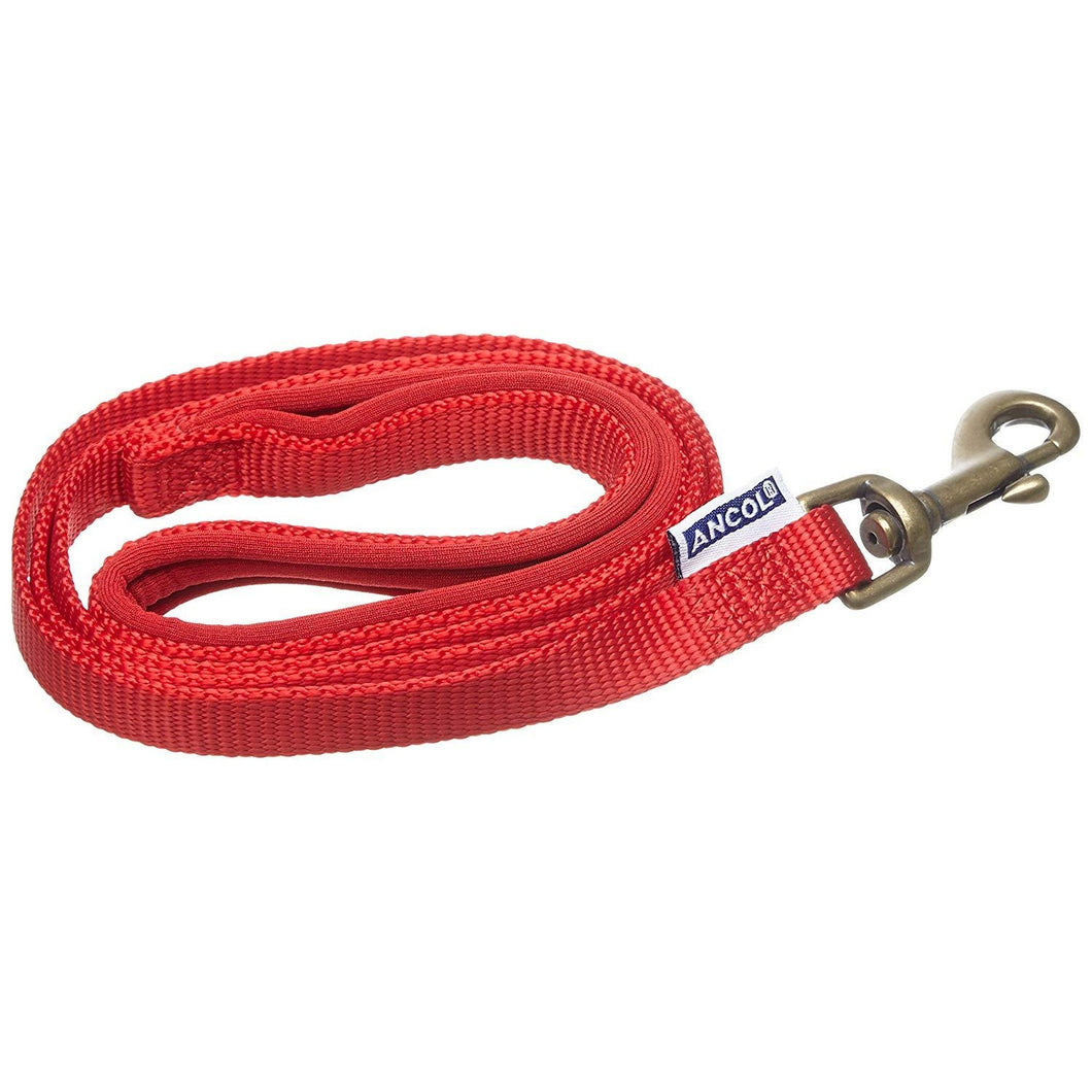 Ancol Pet Products Heritage Padded Weatherproof Dog Leash (Red) (0.75in x 3.3ft)