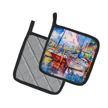 Load image into Gallery viewer, Tree Boats Sailboats Pair of Pot Holders