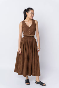 Antique Brown Pull-On Skirt