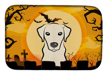 Load image into Gallery viewer, 14 in x 21 in Halloween Yellow Labrador Dish Drying Mat