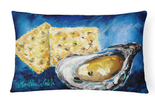 Load image into Gallery viewer, 12 in x 16 in  Outdoor Throw Pillow Oysters Two Crackers Canvas Fabric Decorative Pillow
