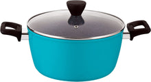 Load image into Gallery viewer, 5 qt. Granite Aluminum Nonstick Stock Pot In Blue With Lid